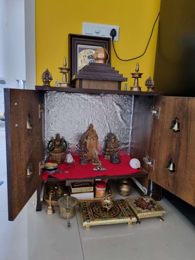 Image of a puja mandir to be babyproofed