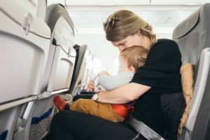 Mom and Newborn on a flight