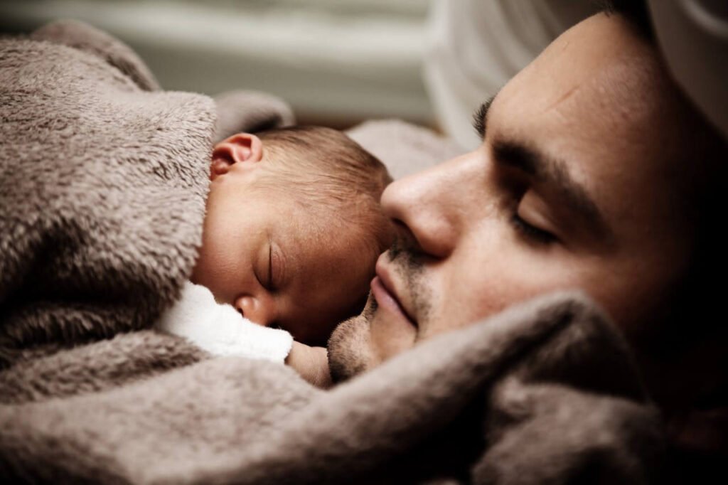 Father comforting a baby